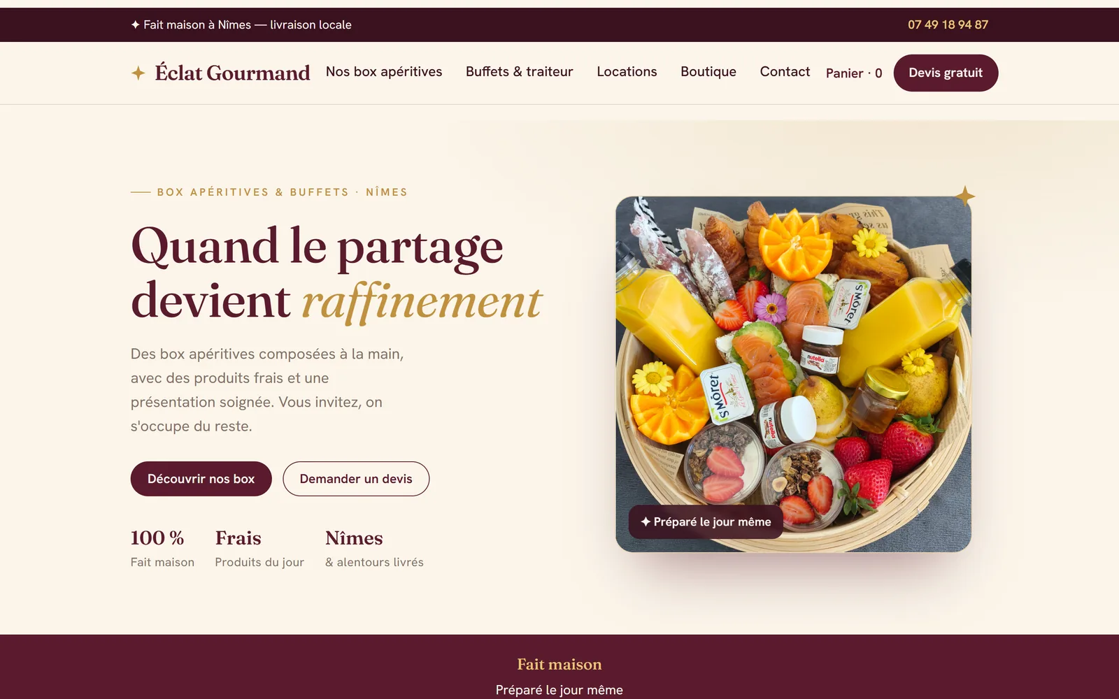 Site Éclat Gourmand